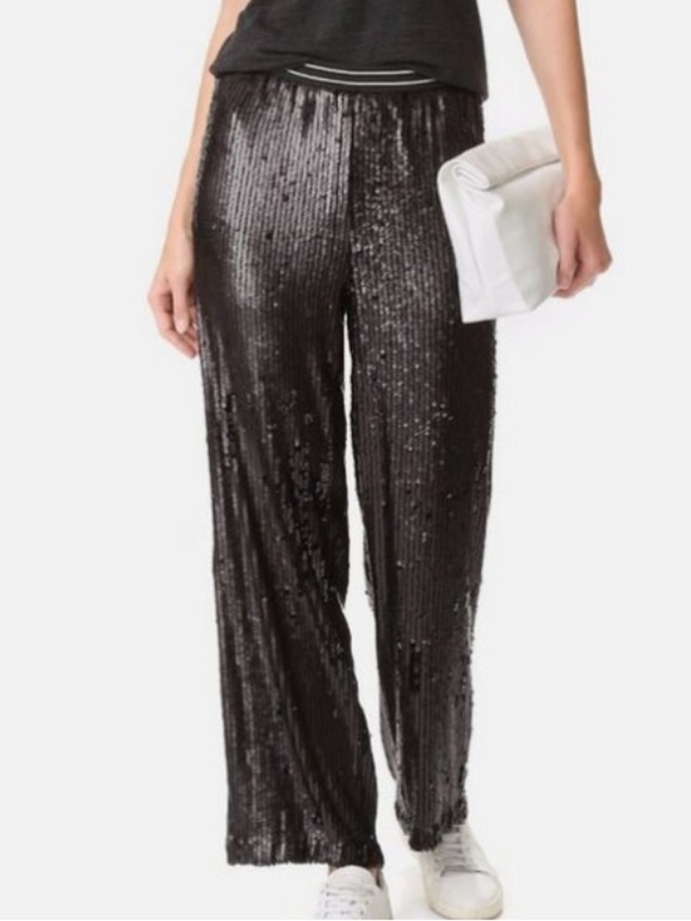 Free People Black So Sexy Sequin Just A Dreamer Pants Size XS